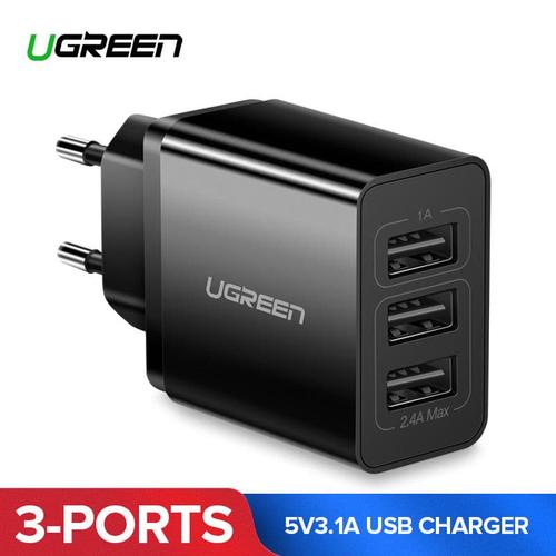 Gambar UGREEN TRAVEL CHARGER 3 PORT USB WALL CHARGER 5V 3,1A FAST CHARGE dari teddyscamera Jakarta Utara Tokopedia