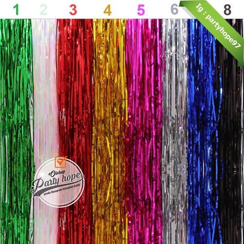 Foto Produk backdrop foil / foil fringe curtain / background foil / tirai foil - Biru Muda dari PARTY HOPE 2
