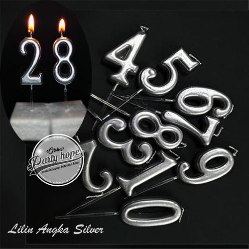 Foto Produk lilin angka silver / Lilin Ultah perak / Lilin Angka ulang tahun perak dari PARTY HOPE 2