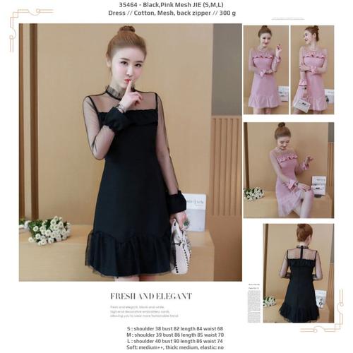 Jual Black,Pink Mesh JIE (S,M,L) Dress 