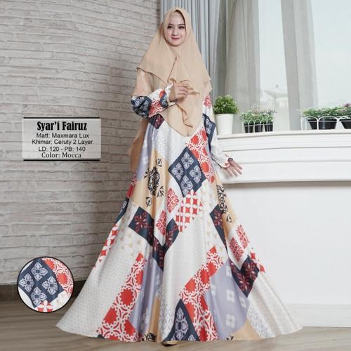 Foto Produk Baju Muslim Gamis Syari Fairuz Mocca Tashi.324 CB dari Modiste Galeri