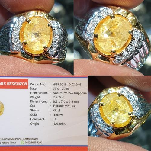 Jual Batu Yellow Sapphire Ceylon Srilanka Memo crt Kota
