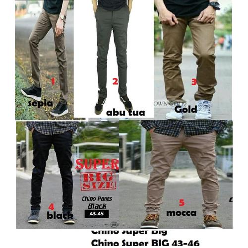 Foto Produk Celana Pria Chino HITAM SUPER BIG SIZE-BLACK-JUMBO-43-44-45 dari fashion cowok bandung