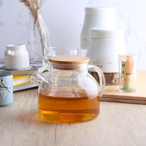 Foto Produk UCHII Exclusive Glass Tea Pot Pitcher w/ Bamboo Lid | Teko Teh Kaca dari uchii store