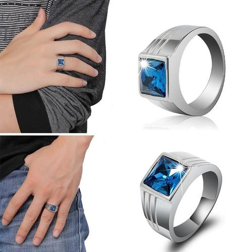 Foto Produk Cincin Silver Hias Batu Safir Warna Biru Elegan cincin pria wanita dari Satu Furniture Tangerang