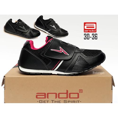 Foto Produk SEPATU SEKOLAH ANAK HITAM ANDO RAFA VELCRO SEPATU SEKOLAH SD - Hitam, 34 dari ANEKARAGAM DOT COM