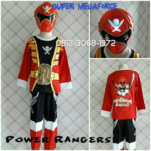 Foto Produk Baju Kostum Anak Superhero Power Rangers SUPER MEGAFORCE 8-11 Tahun - Size 16 dari Bebagus