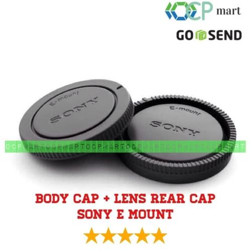Foto Produk Body cap & Lens Rear Cap Cover Sony NEX Alpha E-Mount tutup body lensa dari ocp mart