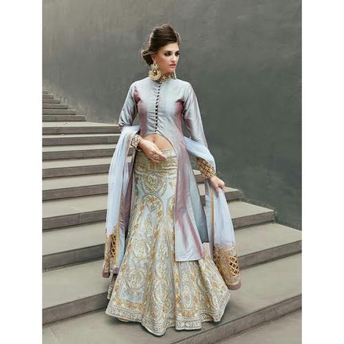 Jual anarkali zoya silver 2 blouse 