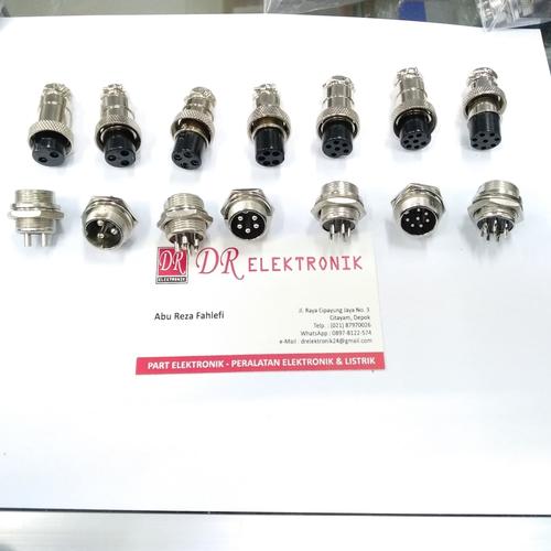 Foto Produk Aviation Plug Konektor CB GX16 2 3 4 5 6 7 8 pin 16mm set male female dari DR ELEKTRONIK DEPOK
