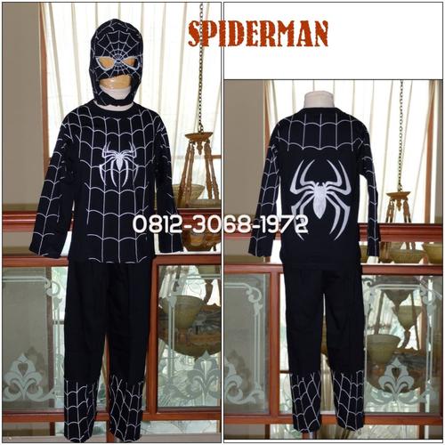Foto Produk Baju Setelan Kostum Anak Karakter Superhero SPIDERMAN Black 5-8 Tahun - Size 12 dari Bebagus