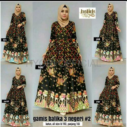 Jual Dress Import Cewek Gamis Panjang Wanita Muslim Hijab Batik 3 Negeri P Jakarta Barat Hyori Official Tokopedia