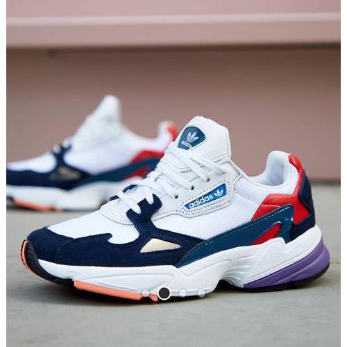 Shoes Sneakers Adidas Falcon Navy And White Sneakers Energyfalcon