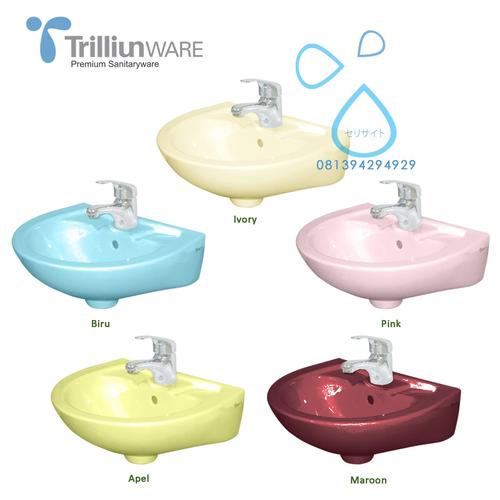 Foto Produk Wastafel Warna Biru / Pink / Cream / Hijau / Maroon + Keran / Kran dari serisaito