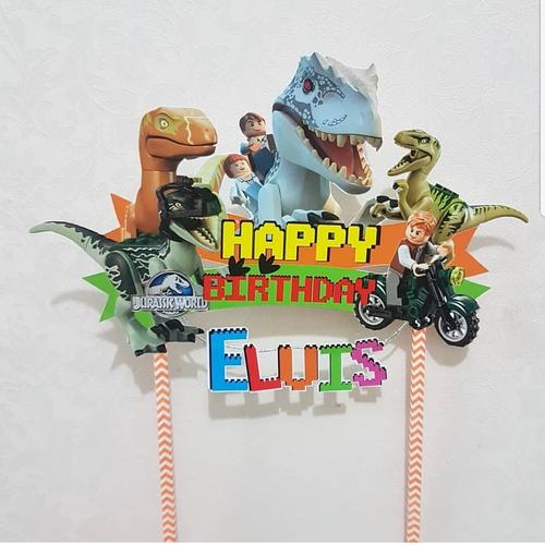 Foto Produk Cake Topper Dinosaurus Ulang Tahun 23x14cm dari RainbowRainbow