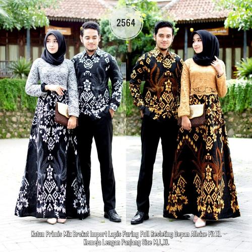 Foto Produk Batik Couple / Batik Sarimbit Gamis Brokat 2564 dari anitaolshop