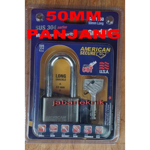 Foto Produk GEMBOK 50MM LONG ANTI POTONG ANTI CAIRAN SETAN ANTI MALING dari JABAR TEKNIK