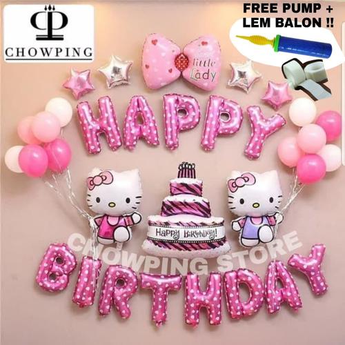 Foto Produk HK01 - Set Balon Dekorasi Ulang Tahun Birthday Tema Hello Kitty dari CHOWPING_STORE