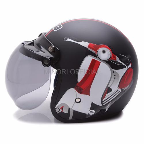 Jual Helm KYT Helm Black Motor I Helmet Retro Bogo Vespa Hitam Doff