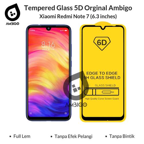 Foto Produk Tempered Glass 6D Redmi Note 7 Full Cover Color Ambigo - Hitam dari Jagonya Case