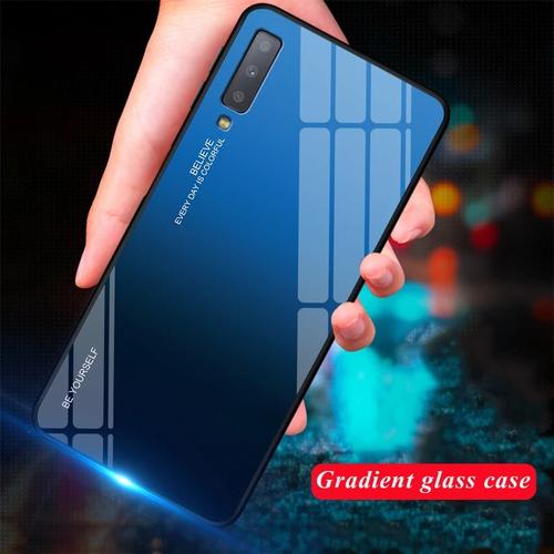 Foto Produk Gradient Glass Case Samsung A7 2018 A750 A72018 Back Cover Casing dari Akhe Online Shop