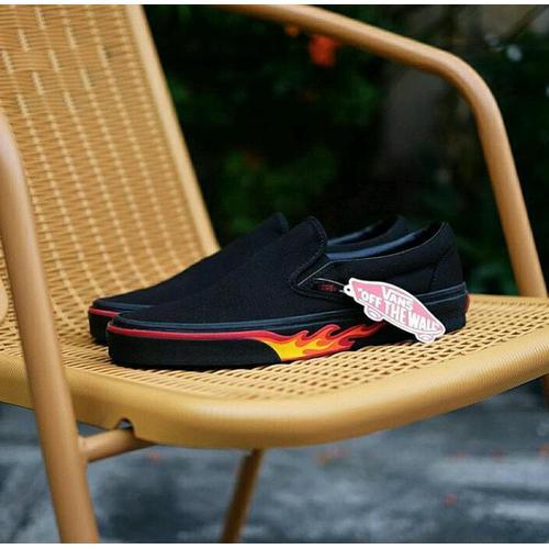 vans slip on flame wall