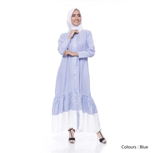 Foto Produk Dia Dress Blue - Blue, M dari Tazkia Hijab Store