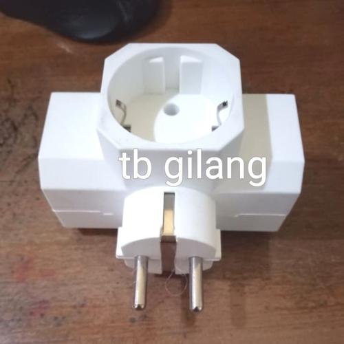 Promo Stopkontak steker tee arde adapter plug cabang 3 way broco putih ...