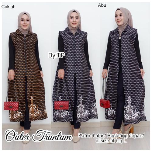 Jual long cardi (outer batik) long vest 