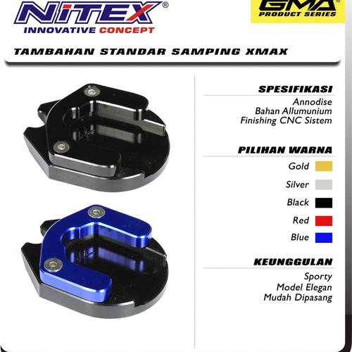 Foto Produk Tambahan Standart Samping CNC NITEX for Yamaha XMAX - Biru dari GMA Product Series