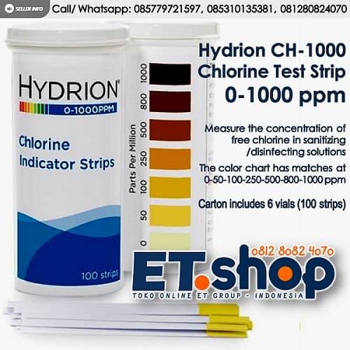 Foto Produk Hydrion CH1000 Chlorine Test 0-1000 ppm - Tes Kit Klorin - Cl Testkit dari ERDUA Business