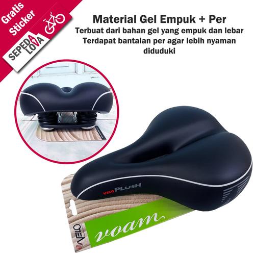 Foto Produk Jok Sadel Sepeda atau Saddle Velo Plush Besar Gel VL-6103E Dengan Per dari SepedaLova