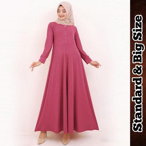 Foto Produk Gamis Jersey Gamis Polos Kancing Klep Gamis Busui 9891 - Tosca, M-L dari Hitjab & Co