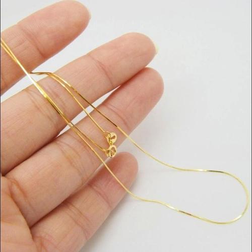 Foto Produk Kalung EMAS Pria Wanita Titanium Anti Karat Selamanya 1mm dari Benthang Cloth