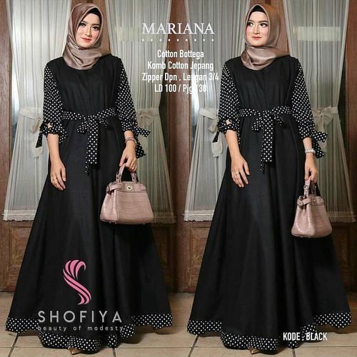 Foto Produk Baju Gamis Wanita Muslim Terbaru Mariana Polka Dress Termurah dari hijabafwa