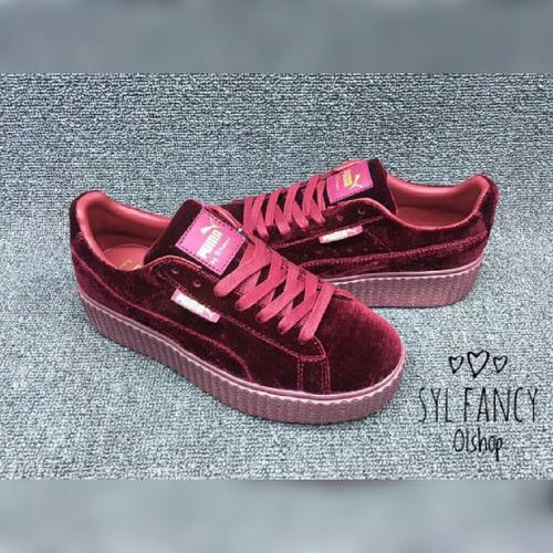 puma platform maroon