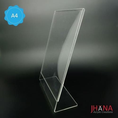Gambar Acrylic Tentcard Ukuran A4 L / tempat nomor meja akrilik murah dari Jhana Acrylic Kab. Tangerang Tokopedia