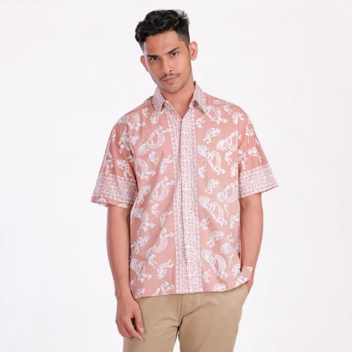Gambar Batik Pria Tampan -KMPD REG CAP SALMON ETNIS 4 - Merah Muda, M dari Batik Pria Tampan Solo Kota Surakarta Tokopedia