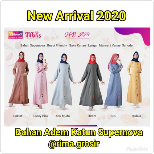 Foto Produk Original Gamis Nibras nb a29 Supernova Adem Abu Kuning Biru Terbaru dari Galeri Nibras
