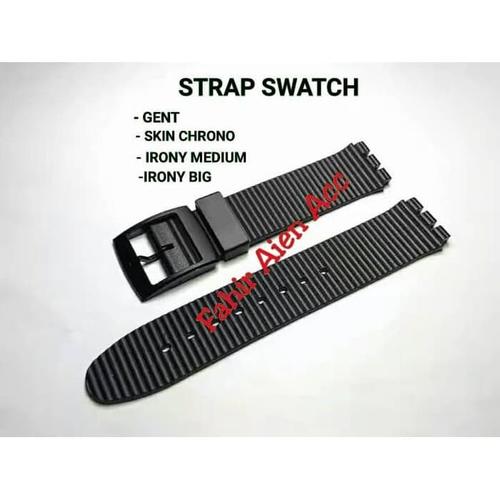 Jual TALI JAM TANGAN SWATCH IRONY MEDIUM 17MM SILICON STRAP HITAM