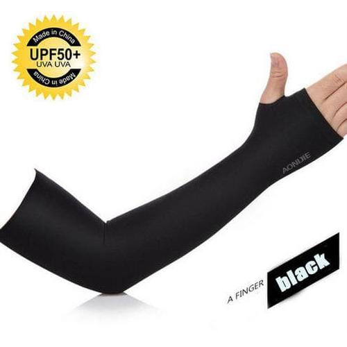 Foto Produk BEST SELLER AONIJIE - ARM SLEEVES - sunscreen cuff - BLACK Terjamin dari pambudirian