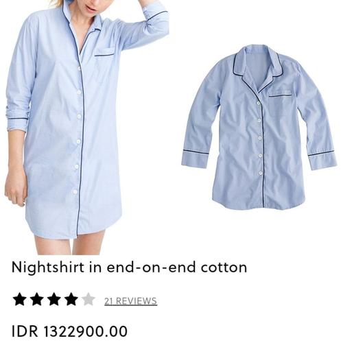 Jual Jcrew Blue Nightshirt Pajamas - Biru Muda Xxs - Kota Semarang - Estherbajubranded Tokopedia