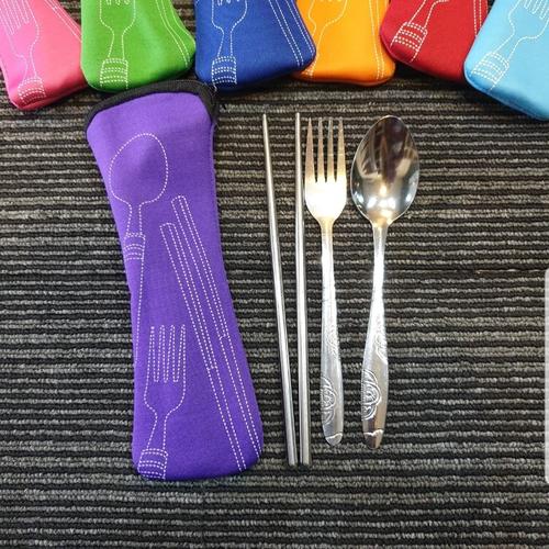Foto Produk sendok sumpit garpu set travel portable pocket praktis dari wedding and gifts