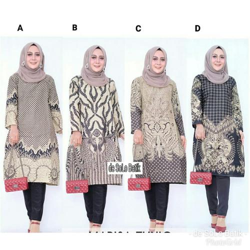 Foto Produk TUNIK BATIK SOGAN LAWASAN KLASIK - DRESS / BAJU BATIK SOLO MODERN dari De-SOLO-BATIK