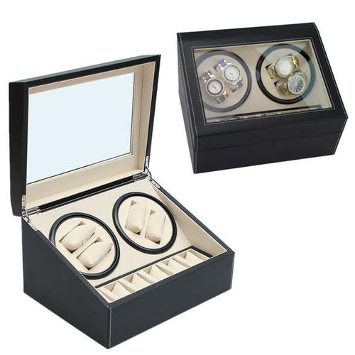 Jual Watch Winder 4+6 Pemutar Jam Otomatis PU Leather Jakarta Pusat