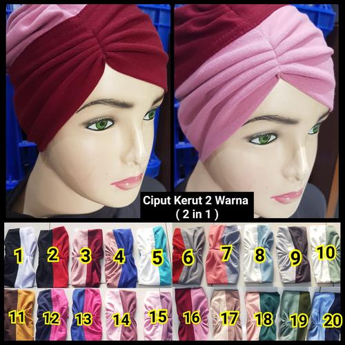 Foto Produk Ciput Kerut 2 in 1 Risty Dua Warna Inner Poni Dalaman Jilbab Segiempat dari Kampung Kerudung
