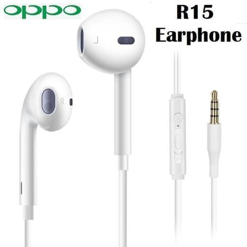 Foto Produk Hf Handsfree Earphone Headset OPPO R15 Original 100% ORI - Putih dari Indo Smart Acc