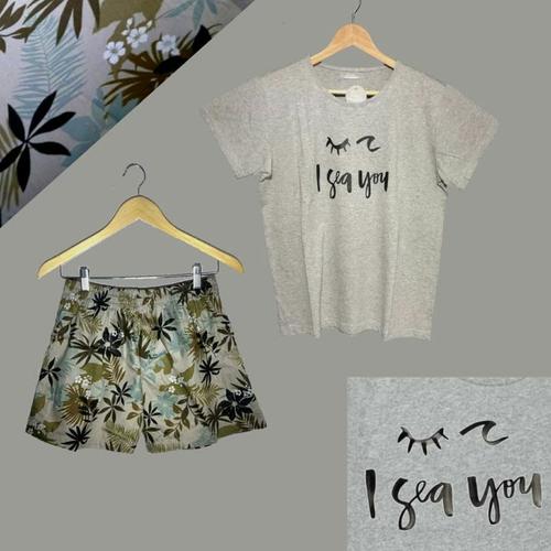 Foto Produk pureshope baju tidur laluna la luna piyama baju santai korea murah set dari pure shope