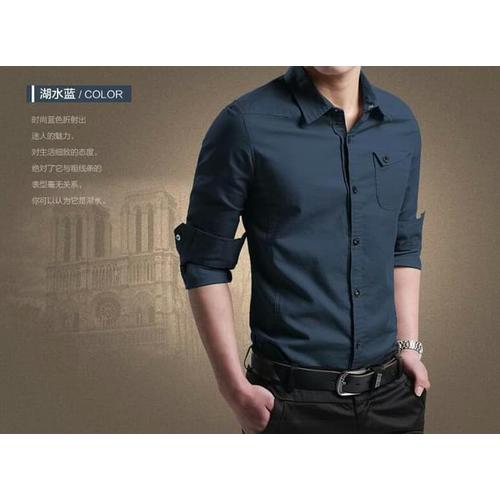 Foto Produk miller navy OT pakaian pria kemeja slim fit warna navy - Navy, XS dari Lais Jauhari