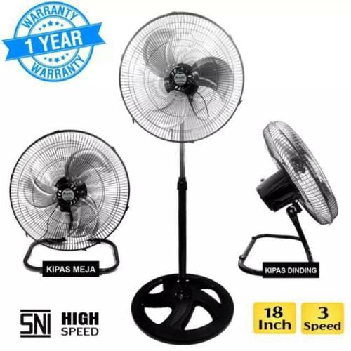 Foto Produk kipas angin besi tornado ARASHI 18 inci - 3in1 - duduk dinding berdiri dari sini grosir